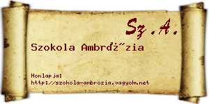 Szokola Ambrózia névjegykártya